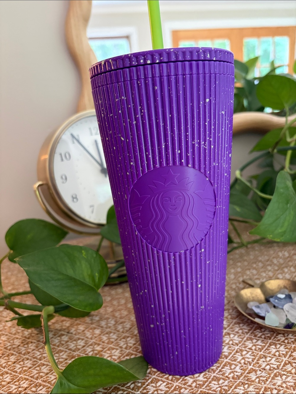 Starbucks purple glow in the dark Venti cold cup tumbler 24 fl ounces